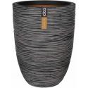 Capi Nature Rib NL vase elegant low M 35x35x47cm Antraciet bloempot