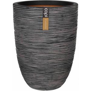 Capi Nature Rib NL vase elegant low M 35x35x47cm Antraciet bloempot