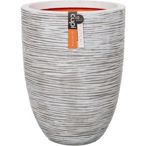 Capi Nature Rib NL vase elegant low M 35x35x47cm Ivoor bloempot