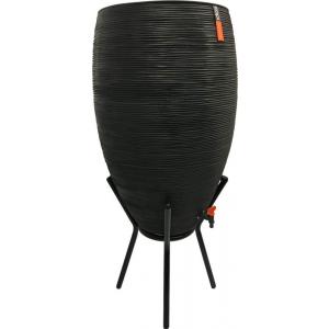 Capi Nature Rib regenton zwart 130L met plantenbak