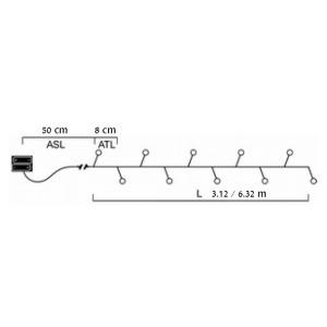 LED lichtsnoer cherry op batterijen 3.12 meter x 40 lampen