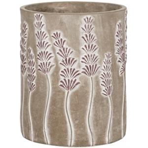 Hoge pot Sault Purple17x21 cm grijze ronde bloempot voor binnen