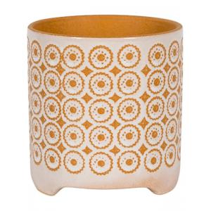 Regeneratie variabel Aanbeveling NDT International Pot Byron Orange 16x17 cm oranje met witte ronde bloempot  voor binnen | Plantenwinkel.nl