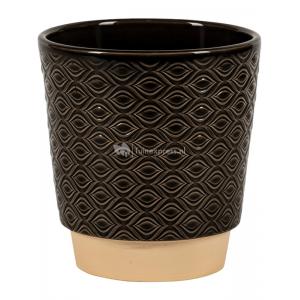 Pot Odense Eye Black M 15x15 cm zwarte ronde bloempot voor binnen