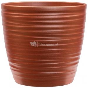 Pot Groove Couple Boston Stone Pearl Red 22x20 cm rode ronde bloempot voor binnen