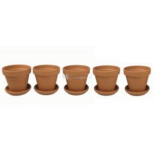 Terracotta bloempotten 11 cm met schotel penta set