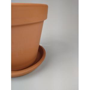 Terracotta bloempotten 15 cm met schotel trio set