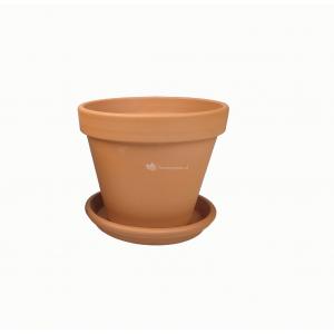 Terracotta pot 21 cm met schotel set