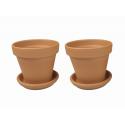 Terracotta bloempotten 25 cm met schotel duo set