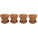 Terracotta bloempotten 25 cm met schotel quadro set