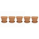 Terracotta bloempotten 30 cm met schotel penta set