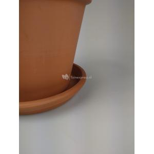 Terracotta bloempotten 33 cm met schotel quadro set