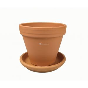 Terracotta pot 33 cm met schotel set