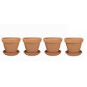 Terracotta bloempotten 38 cm met schotel quadro set