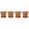 Terracotta bloempotten 48 cm met schotel quadro set