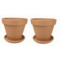 Terracotta bloempotten 50 cm met schotel duo set