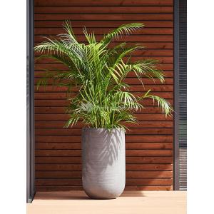 Hoge pot Ridged Horizontal Cody High L Cement 42x70 cm hoge ronde bloempot