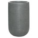 Hoge pot Ridged Horizontal Cody High S Dark grey 28x45 cm hoge ronde bloempot