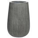 Hoge pot Ridged Vertical Patt High S Dark grey 29x43 cm hoge ronde bloempot