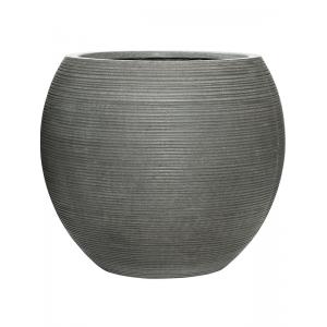 Pot Ridged Horizontal Abby L Dark grey 52x45 cm ronde bloempot