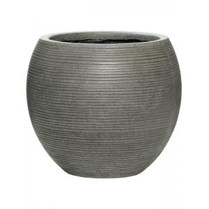 Pot Ridged Horizontal Abby M Dark grey 35x30 cm ronde bloempot