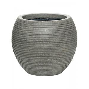 Pot Ridged Horizontal Abby S Dark grey 23x20 cm ronde bloempot