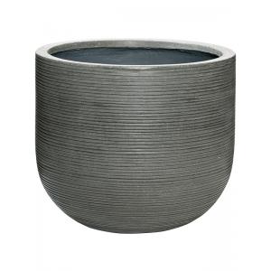 Pot Ridged Horizontal Cody L Dark grey 42x37 cm ronde bloempot