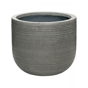 Pot Ridged Horizontal Cody S Dark grey 28x25 cm ronde bloempot