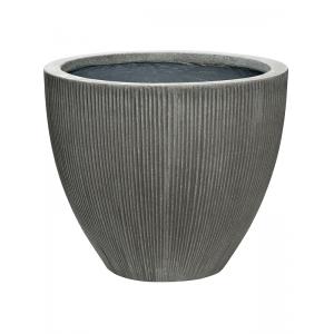 Pot Ridged Vertical Jesslyn S Dark grey 51x43 cm ronde bloempot