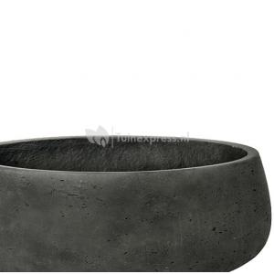 Bowl Rough Eileen L Black Washed Fiberclay 35x13 cm zwarte ronde lage bloempot