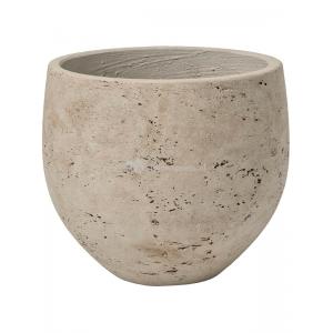 Pot Rough Orb M Grey Washed Fiberclay 25x21 cm grijze ronde bloempot