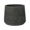 Pot Rough Patt L Black Washed Fiberclay 20x16 cm zwarte ronde bloempot