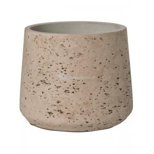 Pot Rough Patt L Grey Washed Fiberclay 20x16 cm grijze ronde bloempot