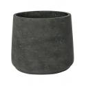 Pot Rough Patt XXL Black Washed Fiberclay 34x28 cm zwarte ronde bloempot