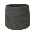 Pot Rough Patt XXXL Black Washed Fiberclay 45x38 cm zwarte ronde bloempot