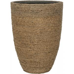 Bohemian Ben M Straw Grass ronde Rotan bloempot voor binnen 30x41 cm