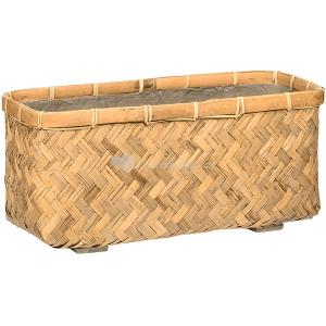 Bohemian Nouri M Bamboo beige Rechthoekige plantenbak 60x20x21 cm