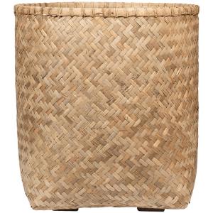 Bohemian Zayn L Bamboo ronde beige plantenbak 63x69cm voor binnen en buiten