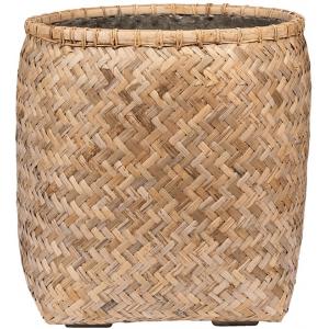 Bohemian Zayn M Bamboo ronde beige plantenbak 55x60cm voor binnen en buiten