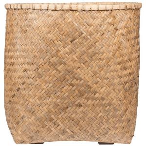 Bohemian Zayn XXL Bamboo ronde beige plantenbak 90x90cm voor binnen en buiten