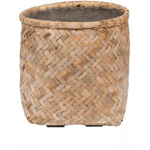 Bohemian Zayn XXS Bamboo ronde beige bloempot 37x36cm binnen en buiten