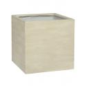 Cement Cube M Vertical Beige Washed 40x40x40 cm Ficonstone vierkante plantenbak