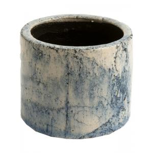 Fracture Blue blauwe 30 cm ronde bloempot voor binnen