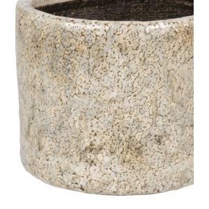 Fracture Pistache beige 14 cm ronde bloempot voor binnen