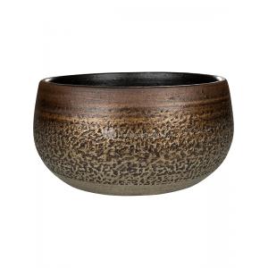 Bowl Mya Deep Champagne 22x11 cm ronde bruine lage bloempot voor binnen