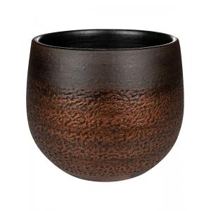 Pot Mya Shiny Mocha 15x13 cm ronde bruine bloempot voor binnen