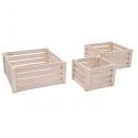 Essex Decoratie Kratten S3 40x18 cm vierkant 3-set kratten wit