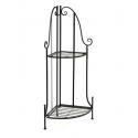 Iron Plantenetagere met hoek zwart 43x30x97 cm 2 laags plantentrap