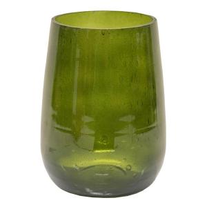 Vase Marhaba Cone Green M 12x18 cm groene glazen vaas