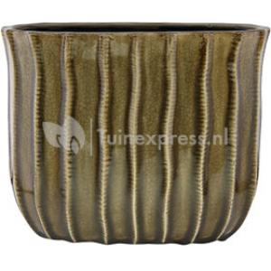 Planter hoog Manon taupe bloempot binnen 29 cm ovaal